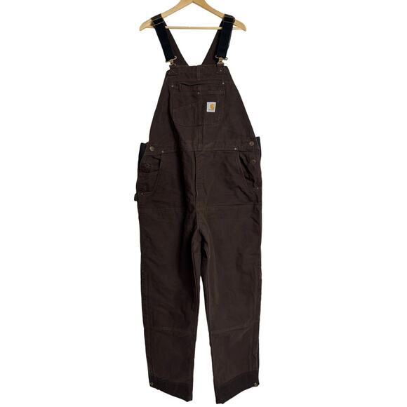 Carhartt Other - Carhartt Dark Brown Bib Overalls XL 104031